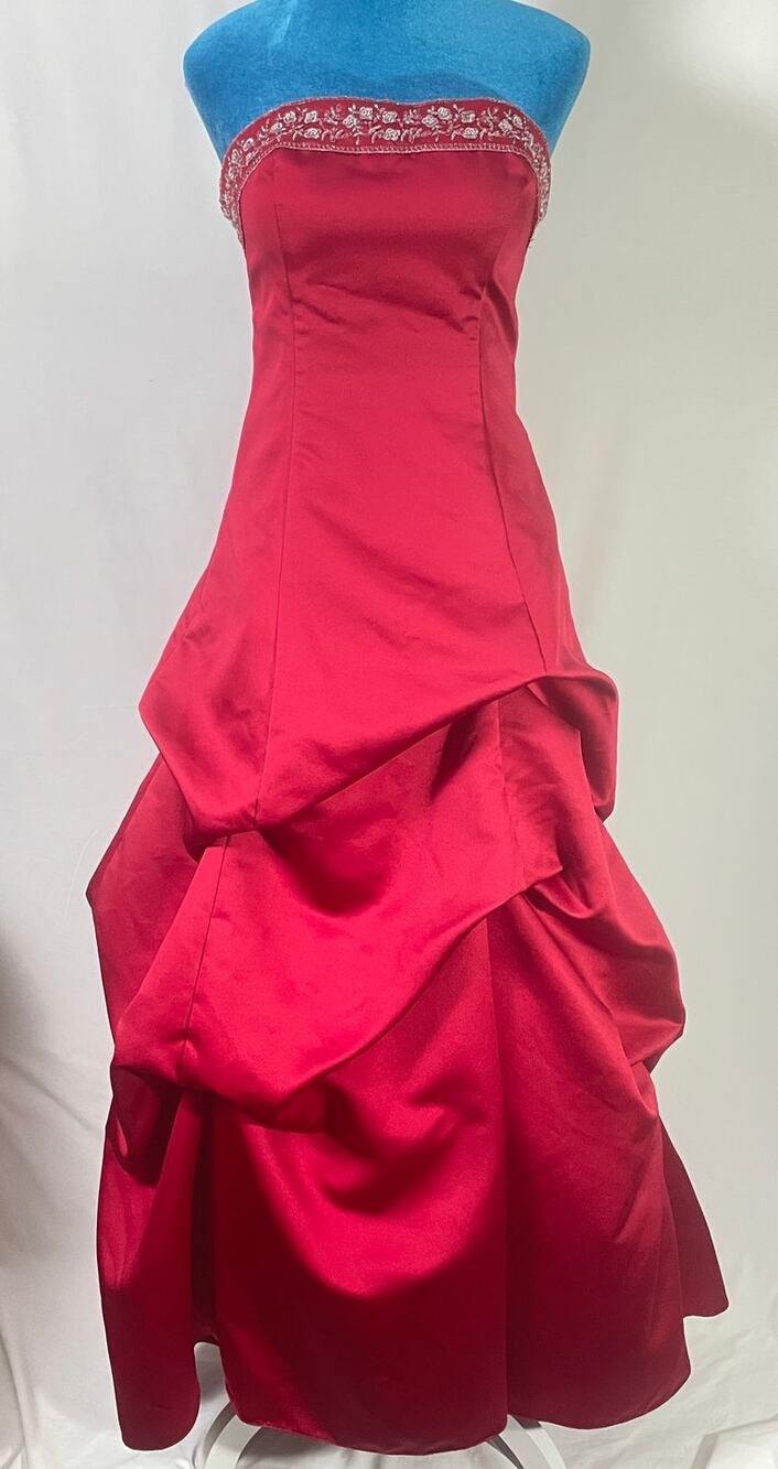 Forever Yours Vintage Strapless Satin Pickup Gown - Womens Sz 6 - Pageant / Prom